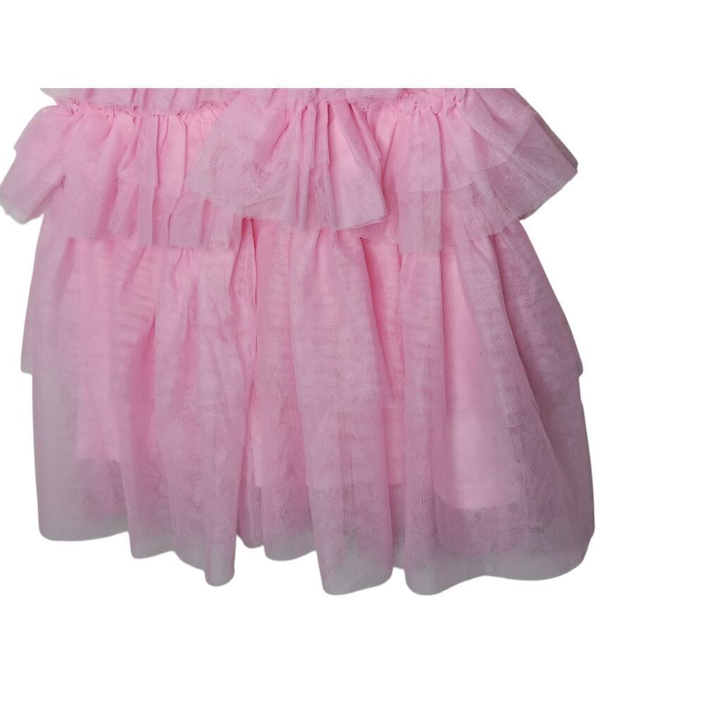 New without Tags Lulus Pink Tulle Pleated Sleeveless Tiered Mini Dress SZ XS - Picture 12 of 16